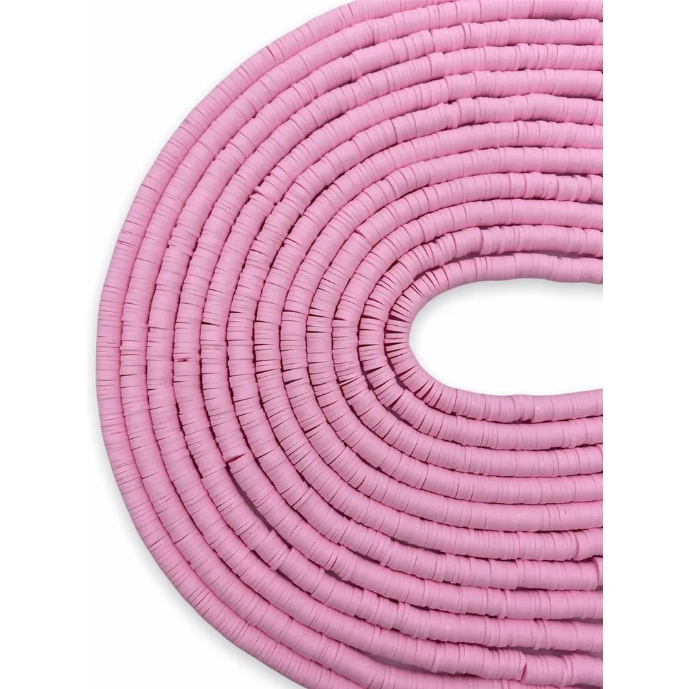 6mm Pembe Renk Polimer Kil Fimo Boncuk Dizisi 40cm Hamur Boncuk Fimo Dizi